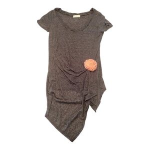 Solemio Anthropologie Grey Scoopneck Short Sleeve Tee T-Shirt Size Medium
